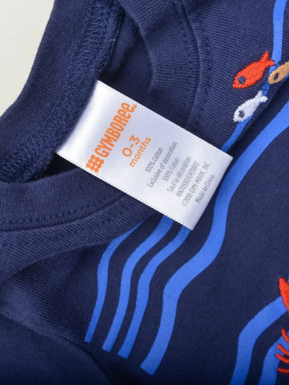Gymboree Baby Boy Three Piece Romper Onesie Bundle Fish and Farm Print 0 - 3 M